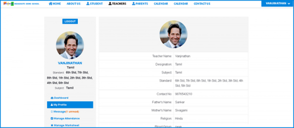 School ERP Teacher login
