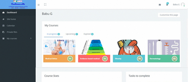 Lms Site and User Dashboard